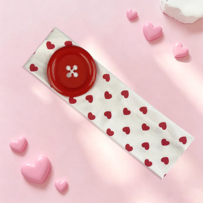 Vintage Polka Dot Button Headband for Women