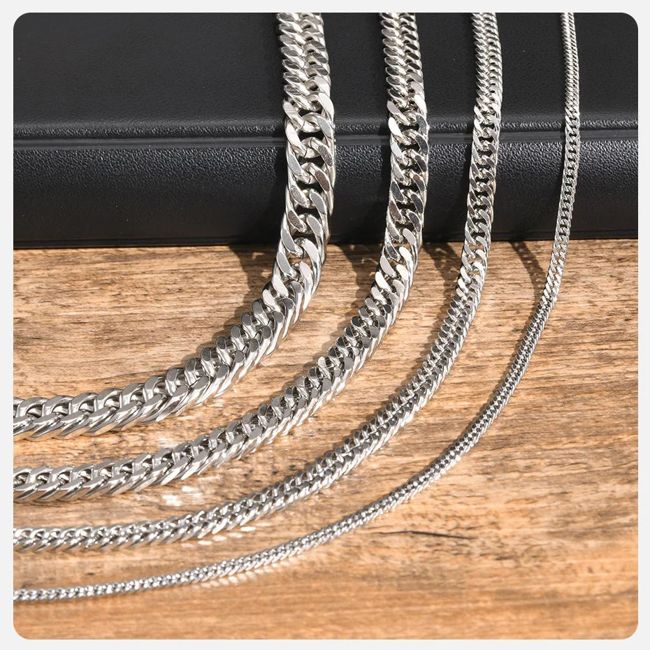 Men's Stainless Steel Cuban Link Chain Necklace Waterproof