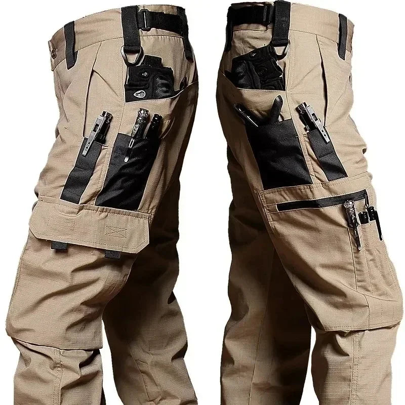 Men's Tactical Work Pants | Waterproof Multi-Pocket Cargo Trousers for Outdoor Hiking & Workwear