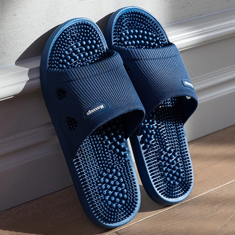 Men's Platform Slide Slippers Massage Non Slip for Beach Pool and Bathroom