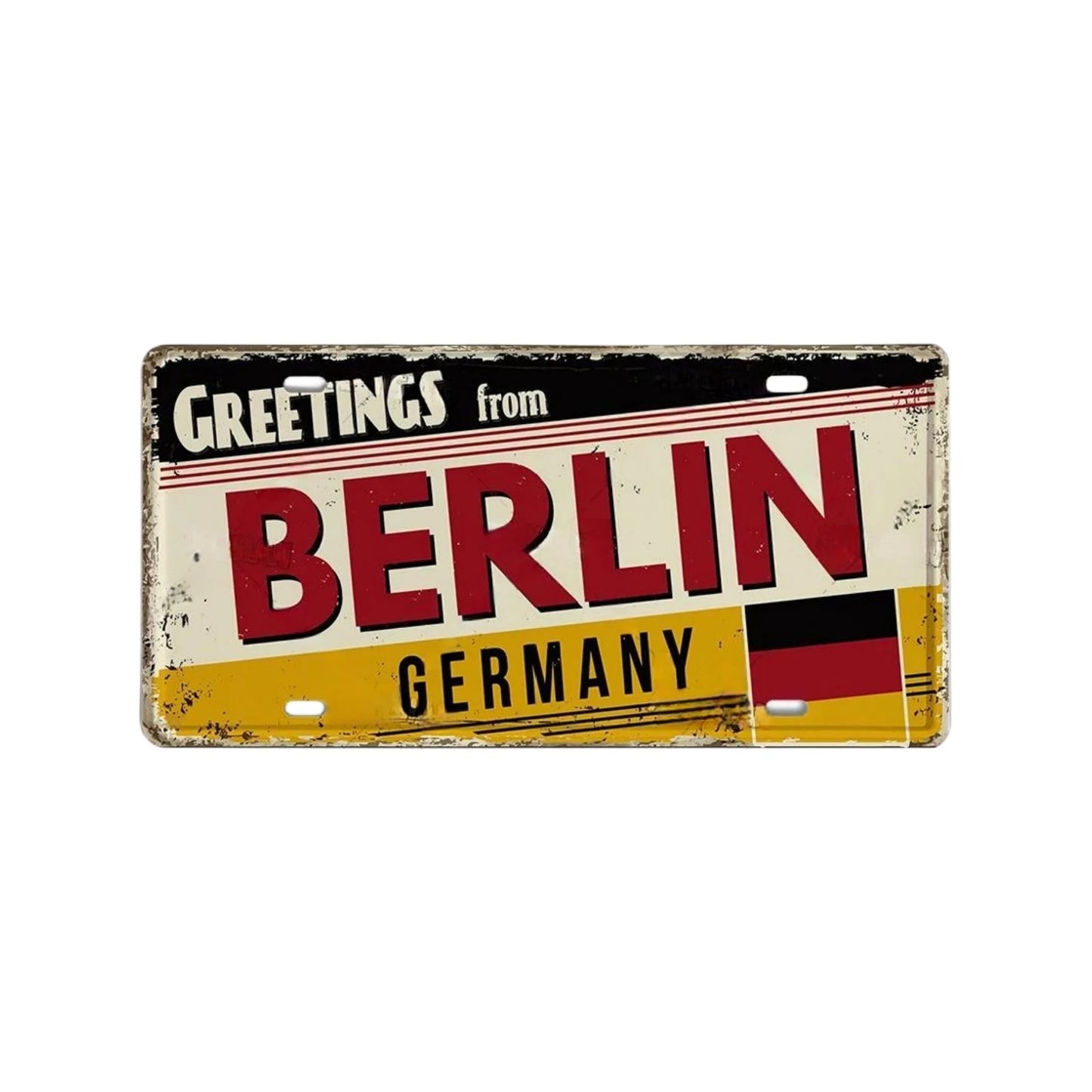 Caribbean Destination Metal Sign – Vintage Aluminum Wall Decor (30x15cm)