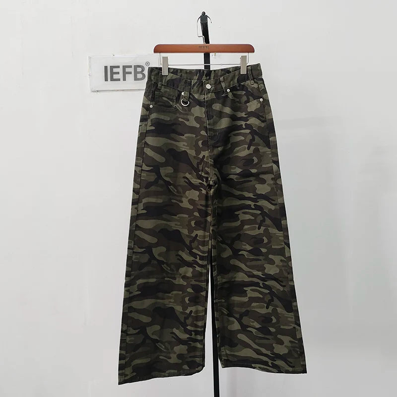 Vintage Wide-Leg Jeans – Men's Camo & Washed Denim