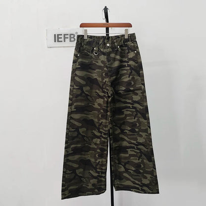 Vintage Wide-Leg Jeans – Men's Camo & Washed Denim