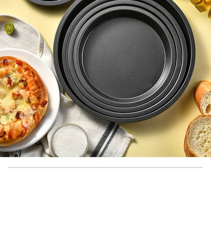 Non-Stick Carbon Steel Pizza Pan | 6–10 inch Black Baking Pan for Oven, Microwave & Chip Tray