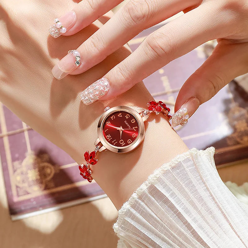 Women's Elegant Rhinestone Bracelet Watch | Luxury Quartz Wristwatch Gift for Girls