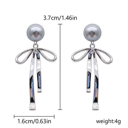 Women's Elegant Red Zircon Butterfly Drop Earrings | Sweet Metal Bow Fashion Jewelry for Girls
