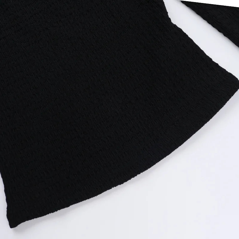Women's Goth Dark Punk Fishnet Patchwork Off-Shoulder T-Shirt | Halter Crop Top Mall Gothic Streetwear