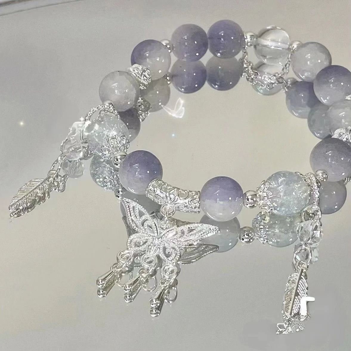 Women's Crystal Beads Bracelet | Korean Flower, Fox & Feather Tassel Friendship Jewelry Gift