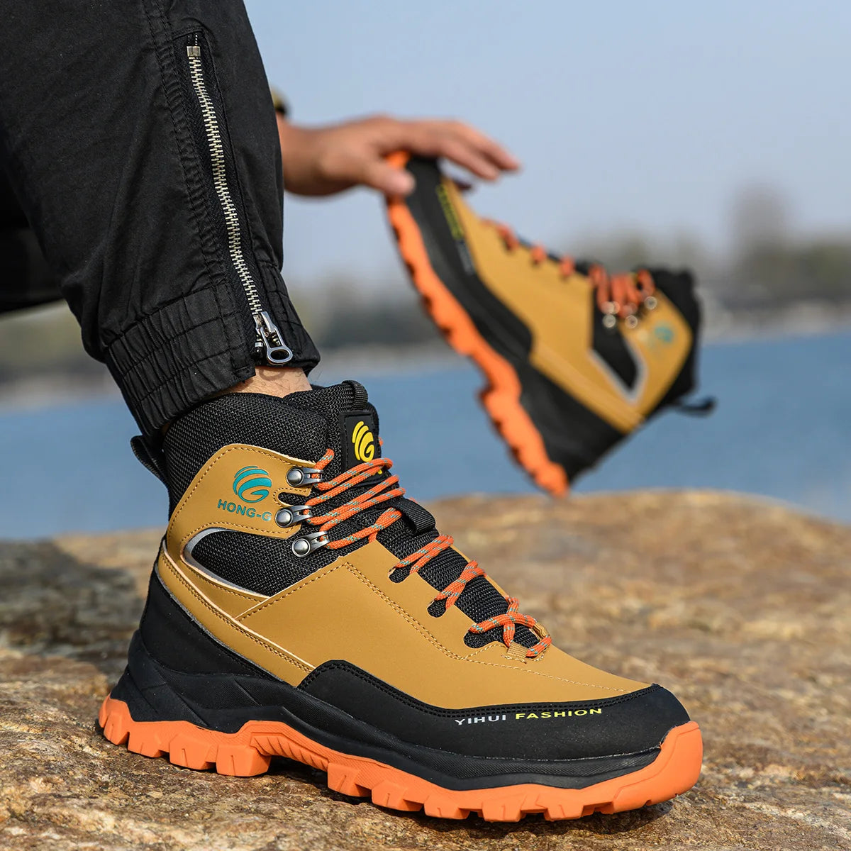 Steel Toe Cap Leather Work Safety Boots for Men