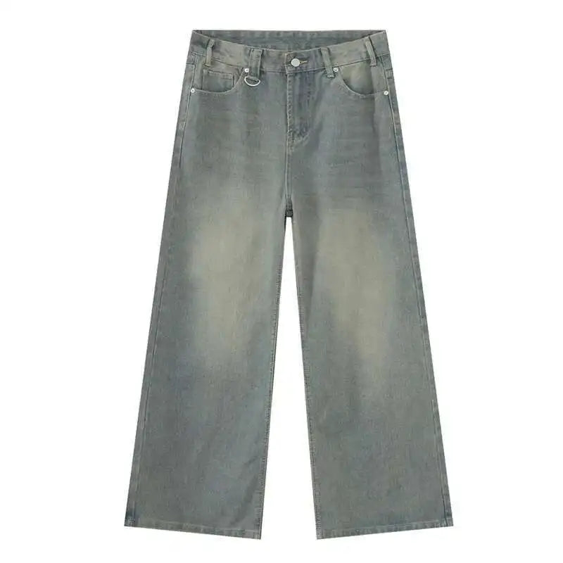 Vintage Wide-Leg Jeans – Men's Camo & Washed Denim