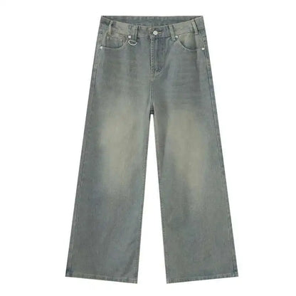 Vintage Wide-Leg Jeans – Men's Camo & Washed Denim