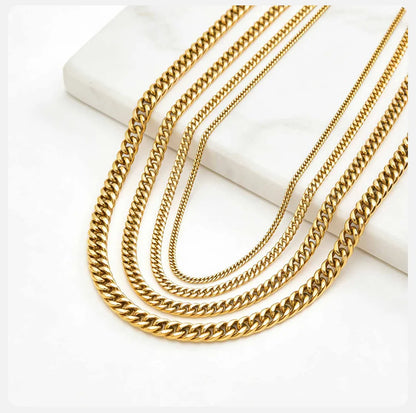 Men's Stainless Steel Cuban Link Chain Necklace Waterproof
