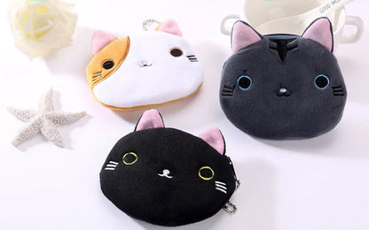Plush Cartoon Animal Coin Purse with Zipper