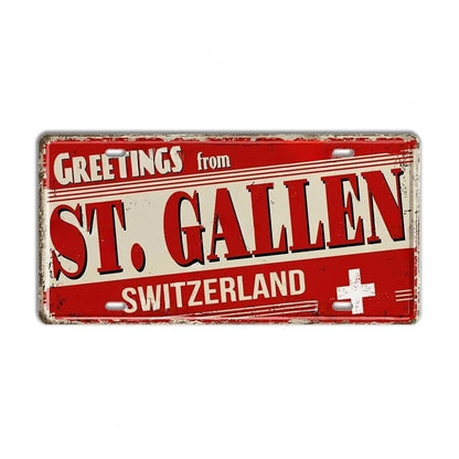 Caribbean Destination Metal Sign – Vintage Aluminum Wall Decor (30x15cm)