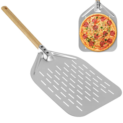Metal Pizza Peel with Wood Handle | 6.5–12 inch Non-Stick Pizza Shovel & Cake Lifter for Home Baking