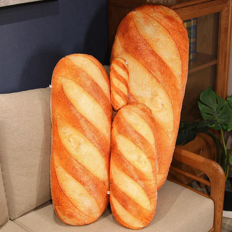 French Bread Plush Pillow | Stuffed Food Plushie Sleeping Companion & Party Prop
