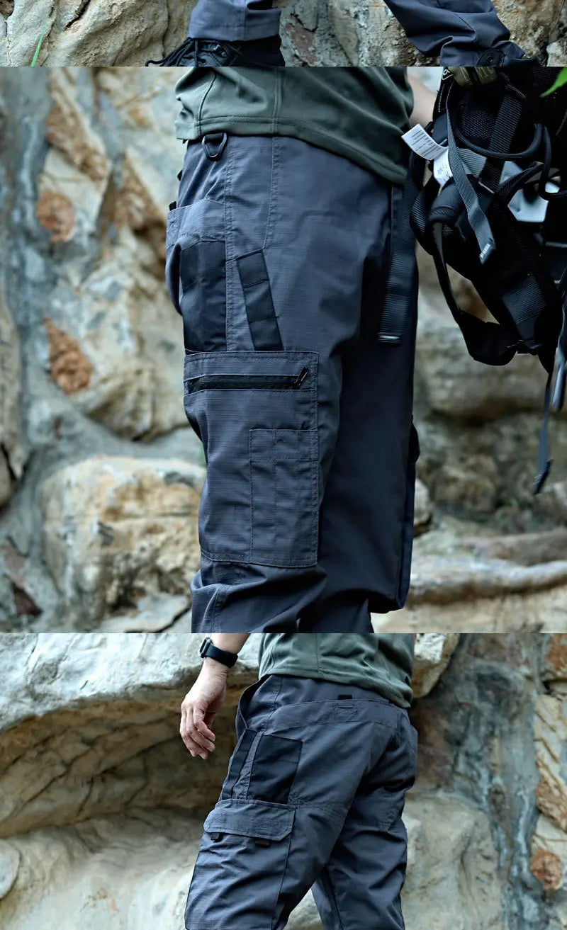 Men's Tactical Work Pants | Waterproof Multi-Pocket Cargo Trousers for Outdoor Hiking & Workwear