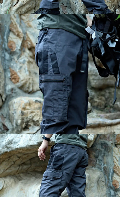 Men's Tactical Work Pants | Waterproof Multi-Pocket Cargo Trousers for Outdoor Hiking & Workwear