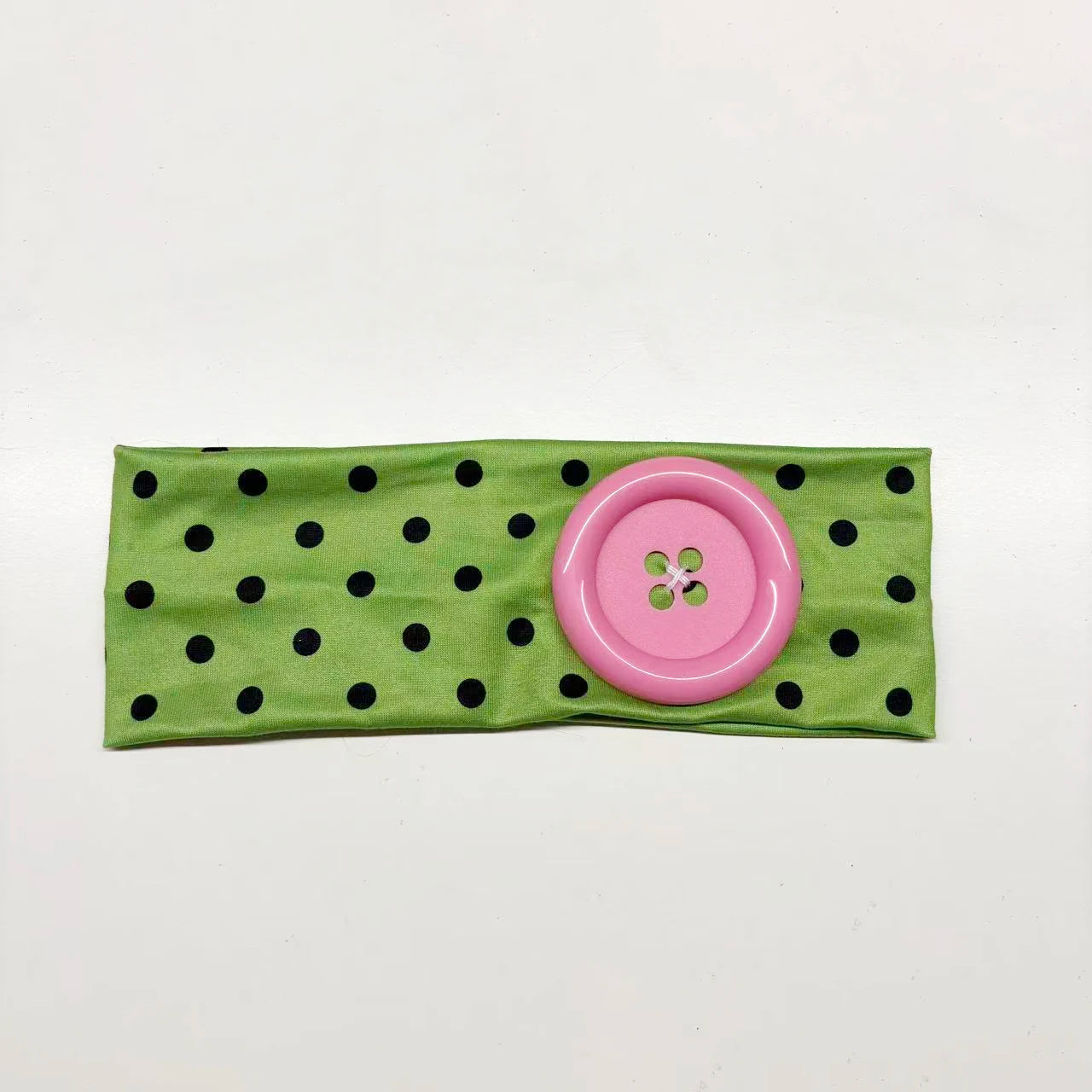 Vintage Polka Dot Button Headband for Women