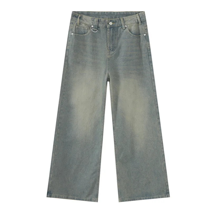 Vintage Wide-Leg Jeans – Men's Camo & Washed Denim