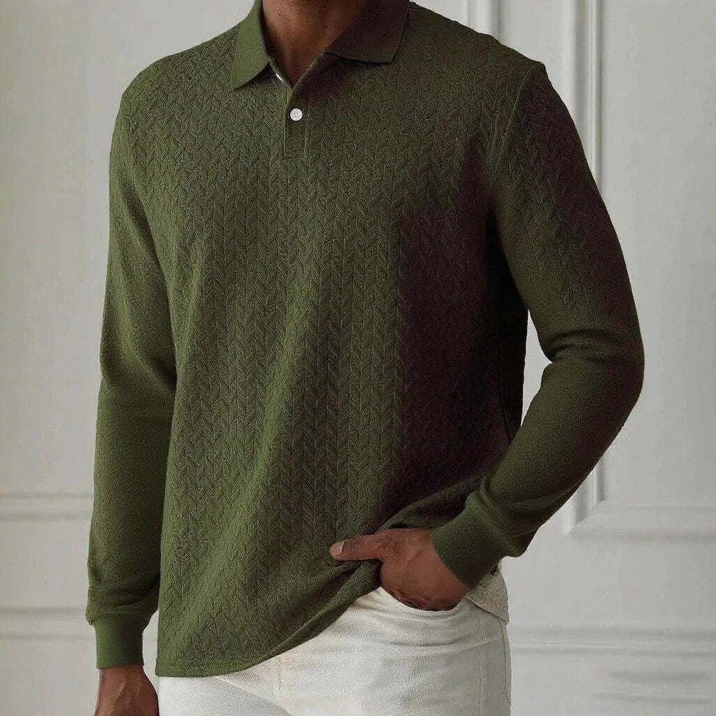 Men's Long Sleeve Polo Shirt – Breathable Knit, Business Casual | S–XXL