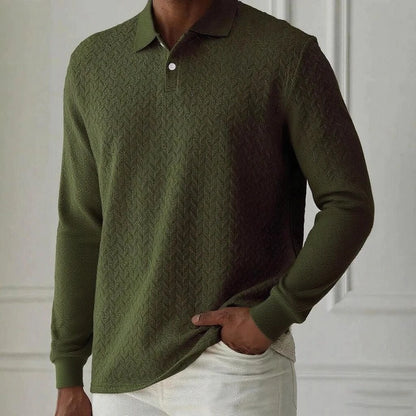 Men's Long Sleeve Polo Shirt – Breathable Knit, Business Casual | S–XXL