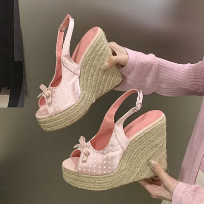Woven Wedge Platform Sandals for Women