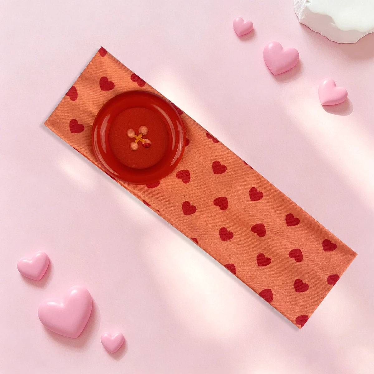 Vintage Polka Dot Button Headband for Women
