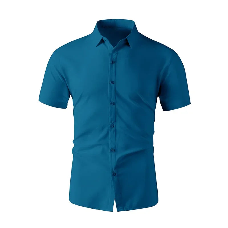 Men's Business Casual Short Sleeve Shirt | Wrinkle-Free Summer Top