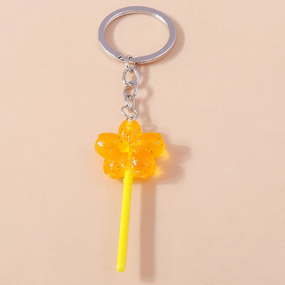 3D Simulation Food Keychain – Cute Resin Lollipop, Donut & Snack Key Ring Charms