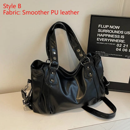 Soft Interior Compartment PU Leather Shoulder Bag For Women With Zipper Closure
