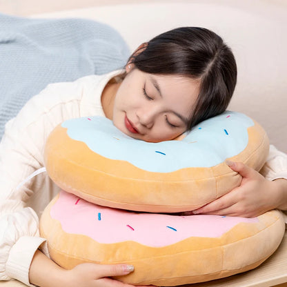 Kawaii Doughnut Plush Pillow — Squishy Stuffed Toy & Decor