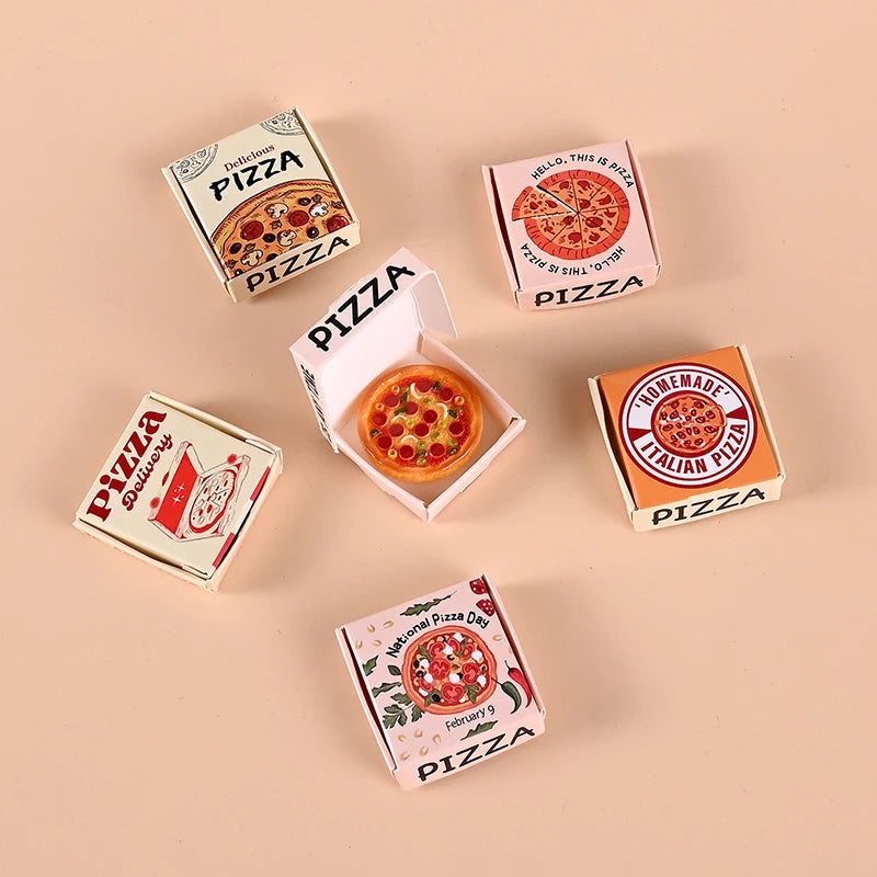 Cute Miniature Pizza Dollhouse Toy Set | 6–10pcs 1/12 Scale Kitchen Food Model for Kids & Collectors