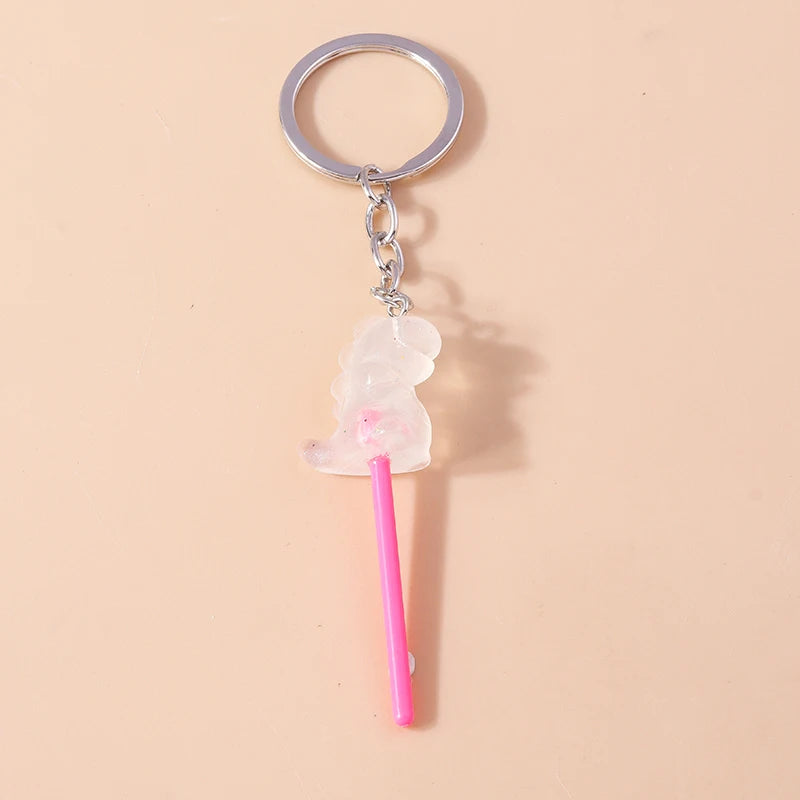 3D Simulation Food Keychain – Cute Resin Lollipop, Donut & Snack Key Ring Charms