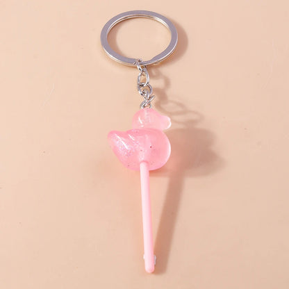 3D Simulation Food Keychain – Cute Resin Lollipop, Donut & Snack Key Ring Charms