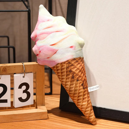 Simulation Ice Cream Plush Toy | Soft Stuffed Dessert Plushie Throw Pillow & Sofa Cushion Home Decor