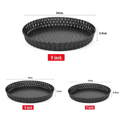 Perforated Non-Stick Pizza & Cake Pan – Carbon Steel Baking Tray (5"/8"/9")