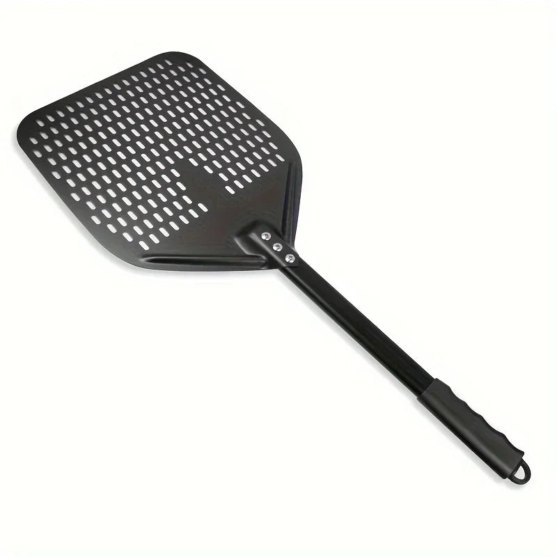 Perforated Aluminum Pizza Peel | 30x35cm Rectangular Transfer Paddle for Professional Pizza Making