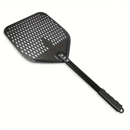 Perforated Aluminum Pizza Peel | 30x35cm Rectangular Transfer Paddle for Professional Pizza Making