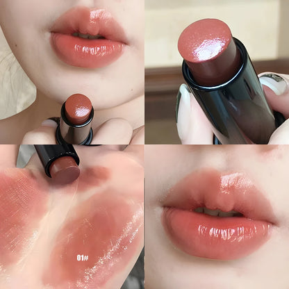 Waterproof Red Brown Lipstick | Moisturizing Mirror Lip Gloss for Long-Lasting Natural Makeup