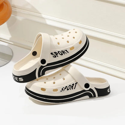 Women's Thick Sole Anti-Slip Two-Strap Sandals | Indoor & Outdoor Perforated Summer Shoes