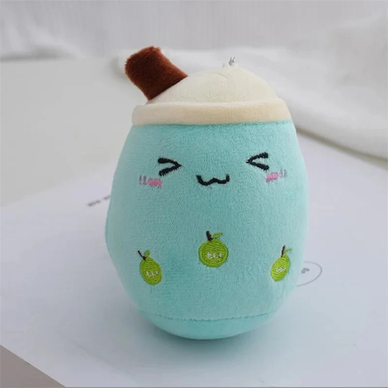 Bubble Tea Boba Plush Toy | Soft Stuffed Milk Cup Plushie Pillow & Keychain Pendant for Kids
