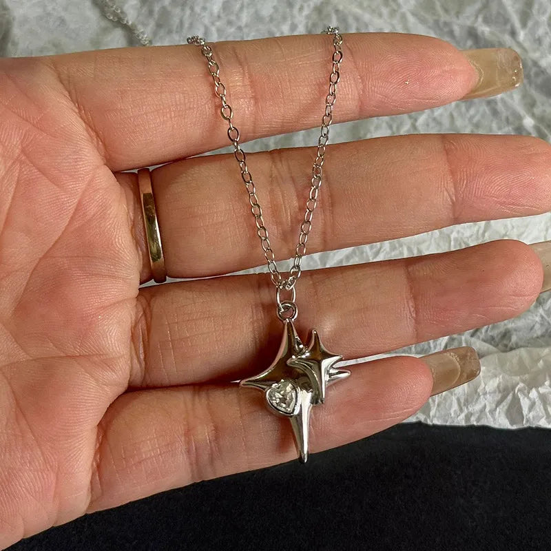 Crystal Star Friendship Pendant Necklaces for Women and Men