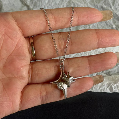 Crystal Star Friendship Pendant Necklaces for Women and Men