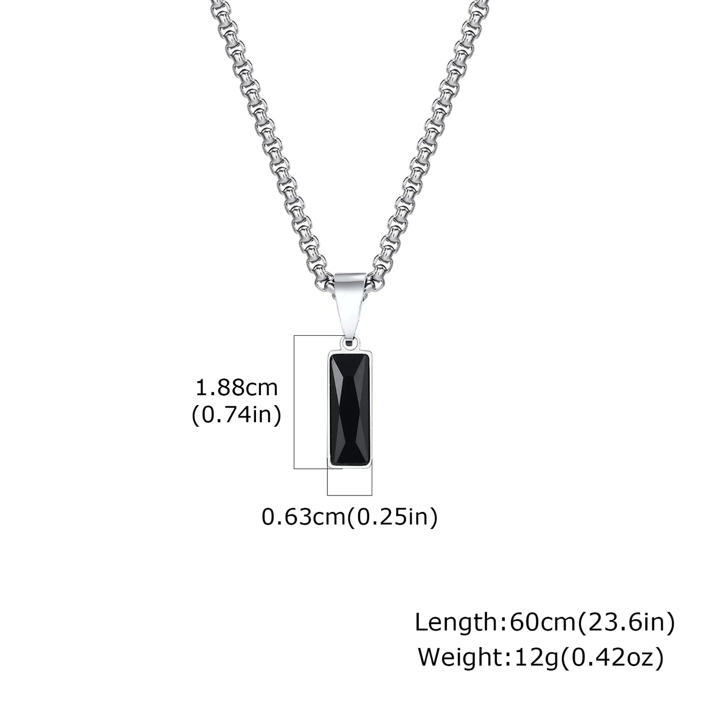 Men's Stainless Steel Geometric Pendant Necklace with Chain