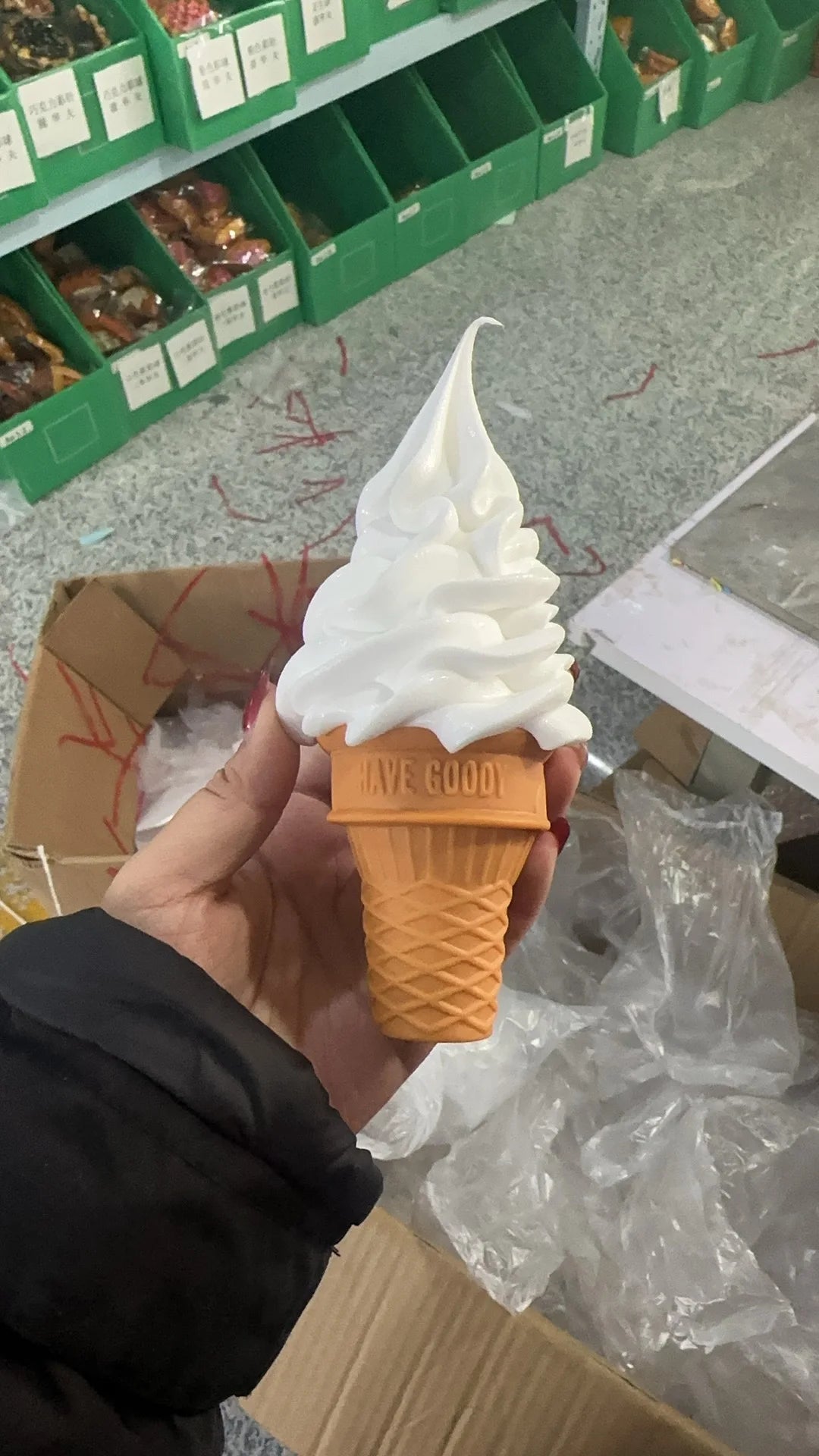 Realistic Faux Ice Cream Cone – Simulation Waffle Cone Prop for Display, Decor & Content Creation