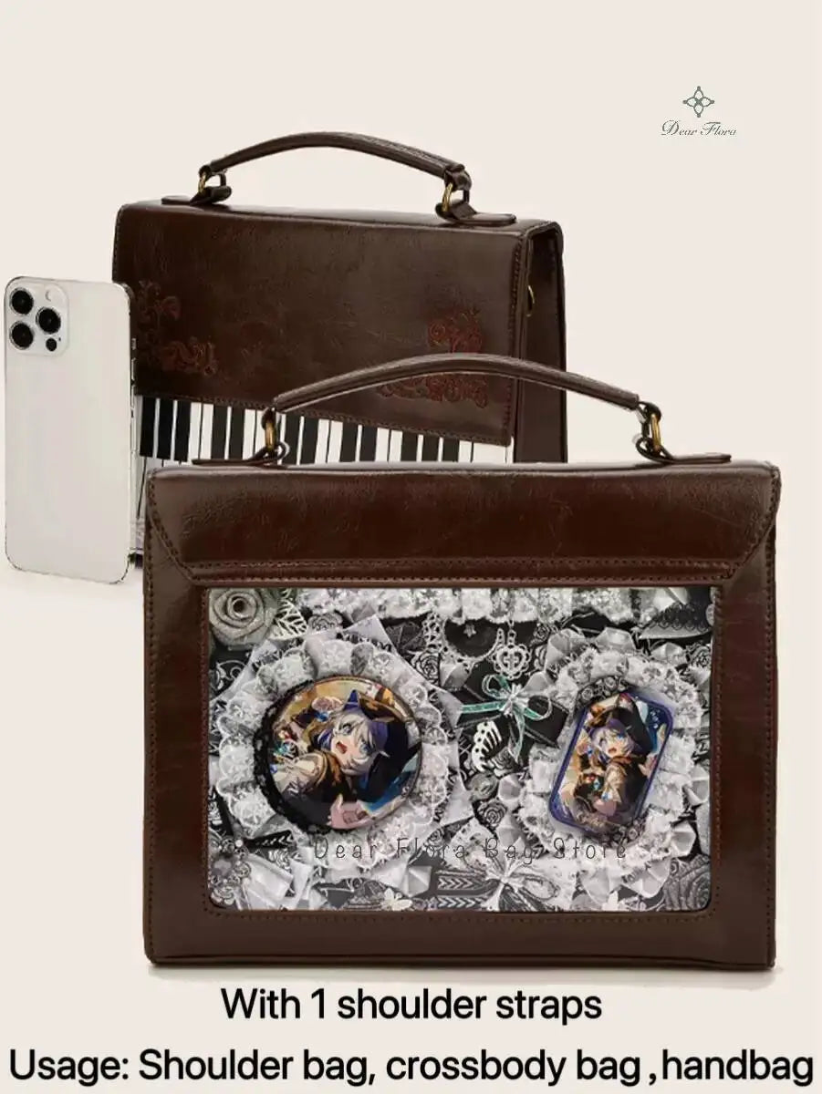 Vintage Piano Ita Bag – Y2K Aesthetic Crossbody & Shoulder Handbag for Women