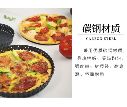 Perforated Non-Stick Pizza & Cake Pan – Carbon Steel Baking Tray (5"/8"/9")