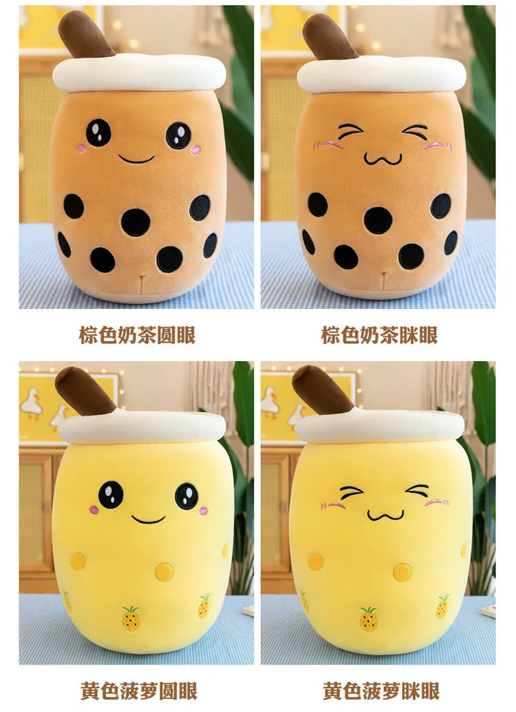 Cute Boba Bubble Tea Plush Toy | 24cm Soft Kawaii Milk Cup Plushie Gift for Kids & Adults