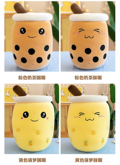 Cute Boba Bubble Tea Plush Toy | 24cm Soft Kawaii Milk Cup Plushie Gift for Kids & Adults